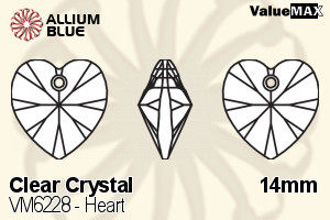 ValueMAX Heart (VM6228) 14mm - Clear Crystal