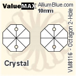 ValueMAX Octagon 2-Hole (VM8116) 24mm - Clear Crystal