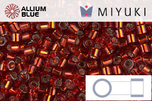 MIYUKI Delica® Seed Beads (DBM0603) 10/0 Round Medium - Dyed Silver Lined Brick Red