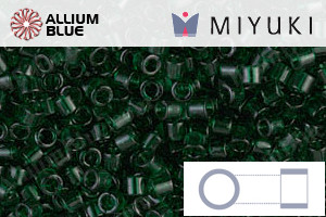 MIYUKI Delica® Seed Beads (DBM0713) 10/0 Round Medium - Transparent Dark Emerald