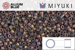 MIYUKI Delica® Seed Beads (DBS1055) 15/0 Round Small - Matte Metallic Gray Dusk Gold Iris