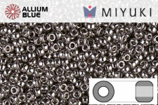 MIYUKI Round Rocailles Seed Beads (RR15-0190) 15/0 Extra Small - Nickel Plated