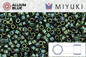 MIYUKI Delica® Seed Beads (DBC0027) 11/0 Hex Cut - Metallic Dark Green Iris