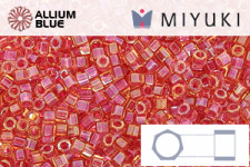 MIYUKI Delica® Seed Beads (DBC0062) 11/0 Hex Cut - Light Cranberry Lined Topaz Luster