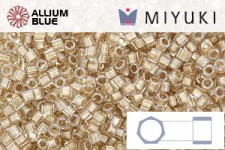 MIYUKI Delica® Seed Beads (DBC0907) 11/0 Hex Cut - Sparkling Beige Lined Crystal