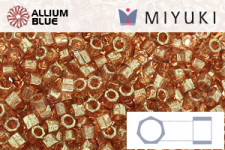 MIYUKI Delica® Seed Beads (DBMC0121) 10/0 Hex Cut Medium - Apricot Topaz Gold Luster