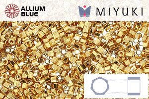 MIYUKI Delica® Seed Beads (DBSC0031) 15/0 Hex Cut Small - 24kt Gold Plated