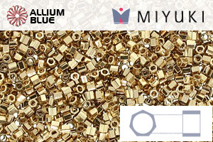MIYUKI Delica® Seed Beads (DBSC0034) 15/0 Hex Cut Small - 24kt Gold Light Plated