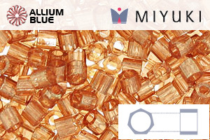 MIYUKI Delica® Seed Beads (DBLC0121) 8/0 Hex Cut Large - Apricot Topaz Gold Luster