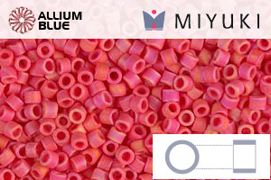 MIYUKI Delica® Seed Beads (DB0873) 11/0 Round - Matte Opaque Vermillion Red AB