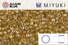 MIYUKI Delica® Seed Beads (DB0911) 11/0 Round - Sparkling Light Peridot Lined Topaz