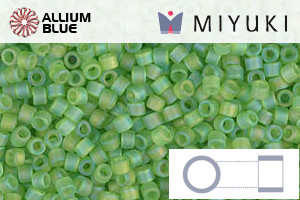 MIYUKI Delica® Seed Beads (DB1281) 11/0 Round - Matte Transparent Lime AB