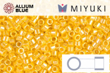 MIYUKI Delica® Seed Beads (DB0110) 11/0 Round - Transparent Light Marine Blue Gold Luster