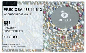 PRECIOSA Rose VIVA12 ss8 jet S Hem factory pack