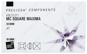 PRECIOSA Square MXM 3x3 jet U Hem factory pack