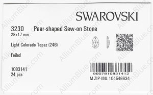 SWAROVSKI 3230 28X17MM LIGHT COLORADO TOPAZ F factory pack