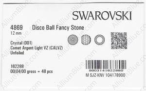 SWAROVSKI 4869 12MM CRYSTAL CAL'VZ' factory pack