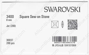 SWAROVSKI 3400 8MM JET factory pack