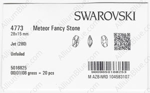 SWAROVSKI 4773 28X15MM JET factory pack