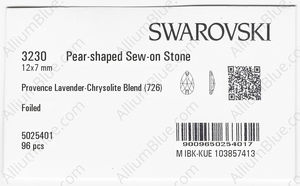 SWAROVSKI 3230 12X7MM PRO.LAV-CHRYS. BLEND F factory pack