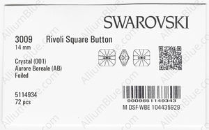 SWAROVSKI 3009 14MM CRYSTAL AB F factory pack