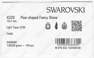 SWAROVSKI 4320 10X7MM LIGHT TOPAZ F factory pack