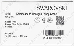 SWAROVSKI 4699 6X6.9MM CRYSTAL ORAGLOW_D factory pack