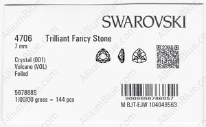 SWAROVSKI 4706 7MM CRYSTAL VOLC F factory pack