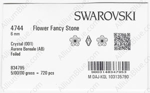 SWAROVSKI 4744 6MM CRYSTAL AB F factory pack