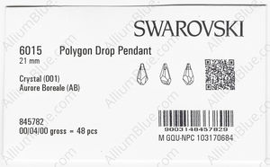 SWAROVSKI 6015 21MM CRYSTAL AB factory pack