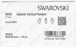 SWAROVSKI 6656 27MM CRYSTAL factory pack