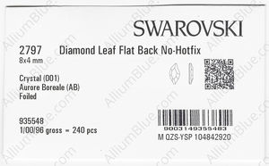 SWAROVSKI 2797 8X4MM CRYSTAL AB F factory pack