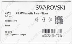 SWAROVSKI 4228 8X4MM INDICOLITE F factory pack